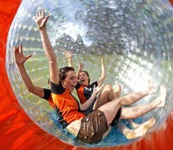 zorbing gets you wet